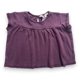 BONPOINT, T shirt en coton couleur aubergine, 12 mois