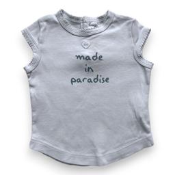 LILI GAUFRETTE, T-shirt bleu "Made in paradise", 12 mois