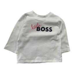 HUGO BOSS, T-shirt à manches longues blanc avec imprimé, 6 mois