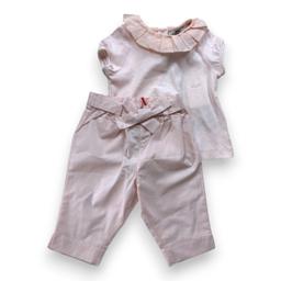 CYRILLUS, Ensemble pantalon et t-shirt rose neuf, 6 mois