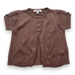 CHLOÉ, Cardigan marron sans manches, 9 mois