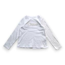 CHLOE, T-shirt blanc à manches longues brodé Chloé, 8 ans