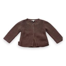 CHLOÉ, Cardigan marron en coton, 6 mois