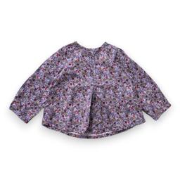 PETIT BATEAU, Chemise violette à fleurs, 18 mois