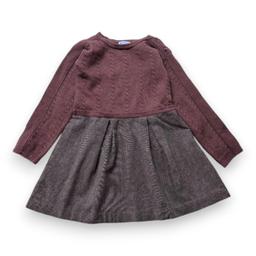 JACADI, Robe marron en laine effet pull et jupe, 8 ans