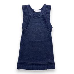 CHRISTIAN DIOR, Robe droite en laine bleu marine, 6 ans