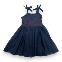 PETIT BATEAU, Robe bleu marine avec jupe en tulle, 3 ans