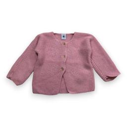 PETIT BATEAU, Cardigan rose effet maille, 2 ans