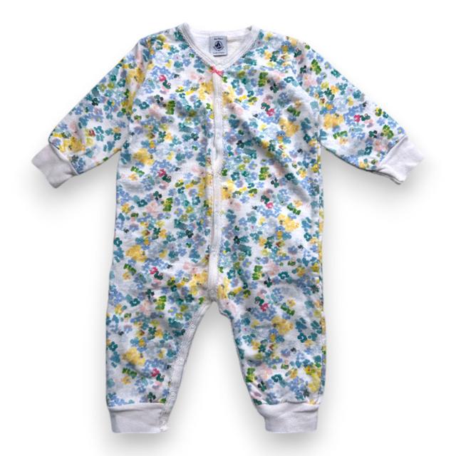 PETIT BATEAU, Pyjama blanc à fleurs, 18 mois