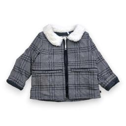 IKKS, Manteau gris avec col en fourrure blanche, 2 ans