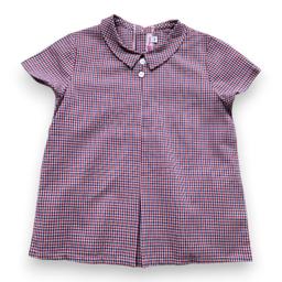 AMAIA, Chemise bleue et rouge vichy à manches courtes, 4 ans