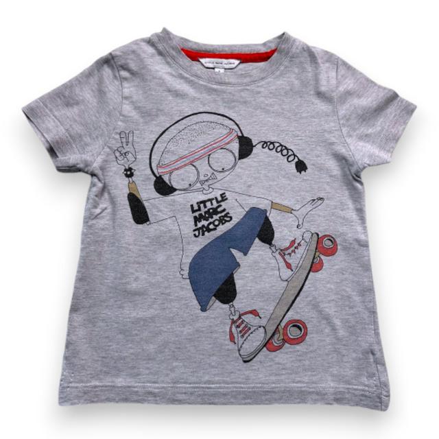 LITTLE MARC JACOBS, T-shirt gris à manches courtes avec imprimé,