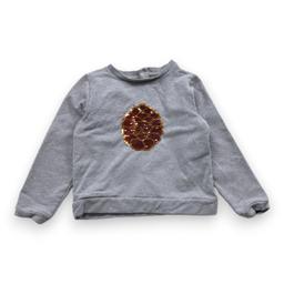 JACADI, sweat gris avec sequins, 6 ans