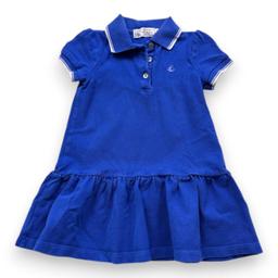 PETIT BATEAU, Robe polo bleue à manches courtes, 5 ans