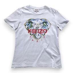 KENZO, T-shirt blanc à manches courtes avec imprimé, 8 ans