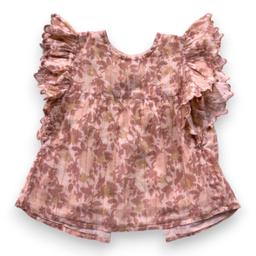 LOUIS LOUISE, Blouse rose à fleurs, 2 ans