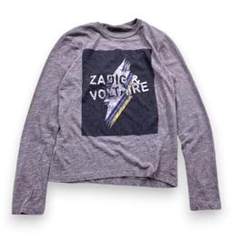 ZADIG & VOLTAIRE, T-shirt à amnches longues gris avec imprimé, 1