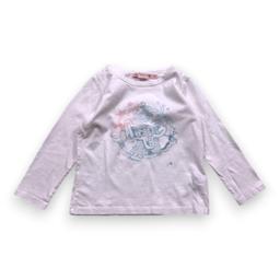 BONPOINT, T-shirt blanc à manches longues avec imprimé, 4 ans