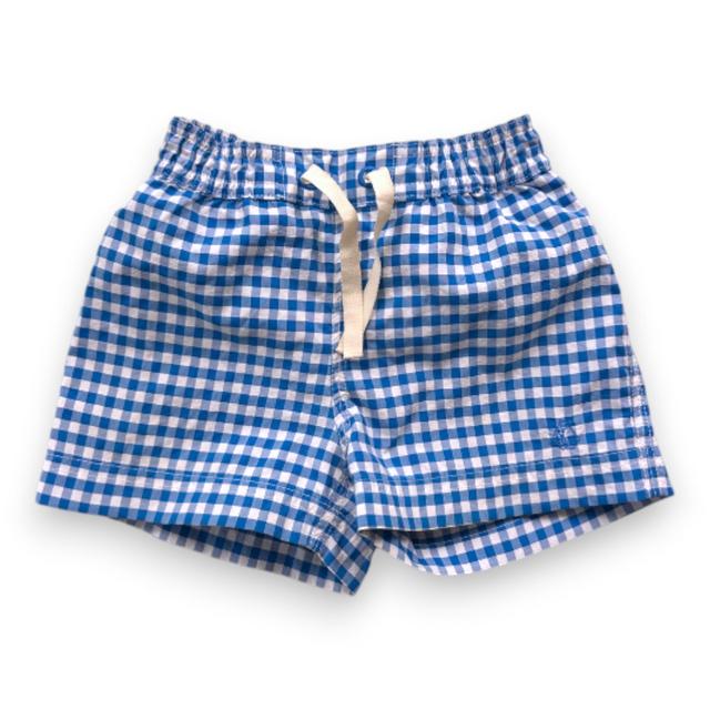 PETIT BATEAU, Short de bain vichy bleu, 12 mois