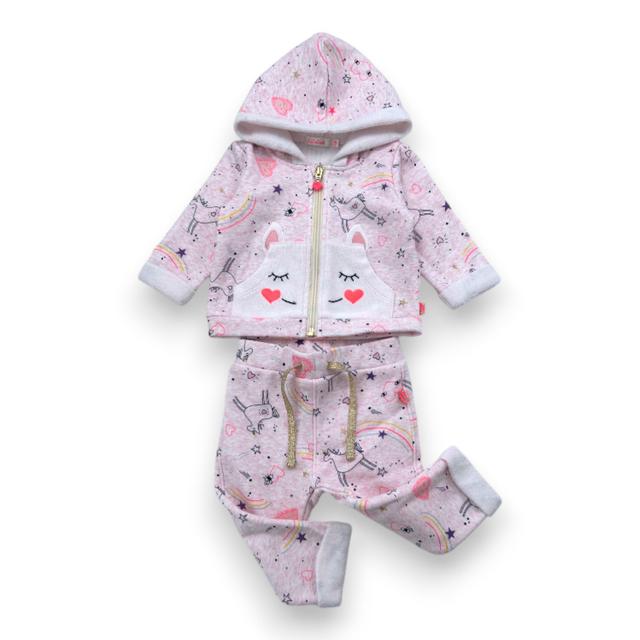 BILLIEBLUSH, Ensemble de jogging rose avec imprimés, 6 mois