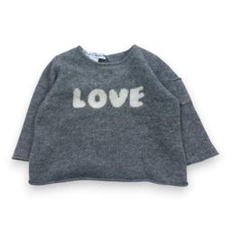 OSCAR ET VALENTINE, Pull en cachemire gris "love", 12 mois