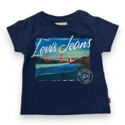 LEVI'S, T-shirt à manches courtes bleu marine avec imprimé, 6 mo