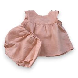 BONTON, Ensemble blouse et bloomer rose, 6 mois