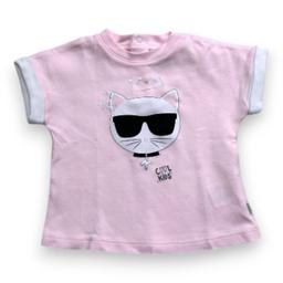 KARL LAGERFELD, T-shirt rose à manches courtes avec imprimé, 6 m