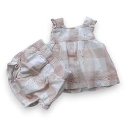 TARTINE & CHOCOLAT, Ensemble blouse et bloomer rose avec broderi