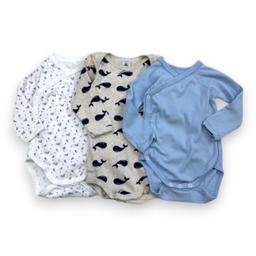 PETIT BATEAU, Lot de 3 bodies avec imprimés, 6 mois