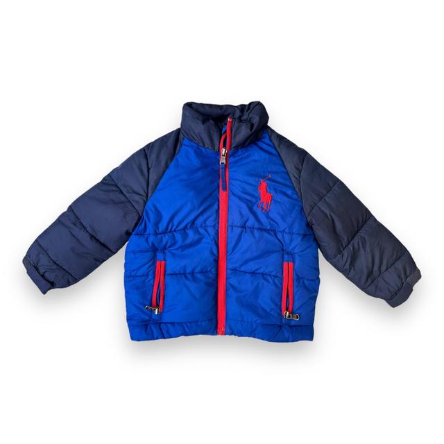 RALPH LAUREN, Doudoune bleue et rouge, 24 mois