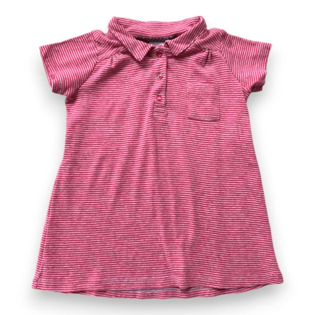 PETIT BATEAU, Robe rose et blanche à rayures, 12 mois