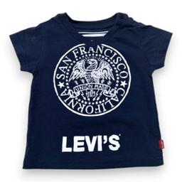 LEVI'S, T-shirt à manches courtes bleu marine avec imprimé, 6 mo