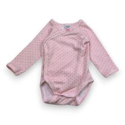 PETIT BATEAU, Body rose à manches longues à pois, 6 mois