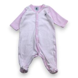 PETIT BATEAU, Pyjama rose à rayures, 0 mois