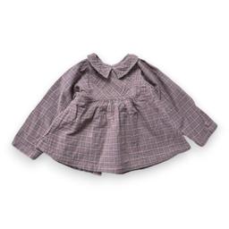 PETIT BATEAU, Blouse grise à carreaux, 18 mois