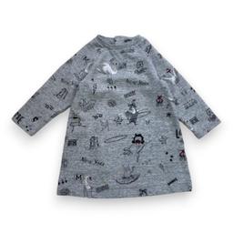 LITTLE MARC JACOBS, Robe grise avec imprimés, 6 mois