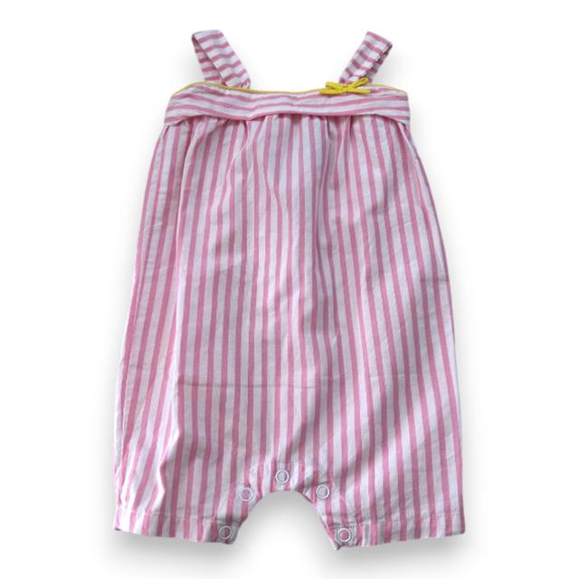 PETIT BATEAU, Combinaison rose et blanche à rayures, 6 mois