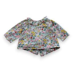 BONPOINT, Blouse verte à fleurs à manches longues, 1 mois