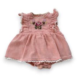 LOUISE MISHA, Robe rose avec fleurs brodées avec bloomer, 3 mois