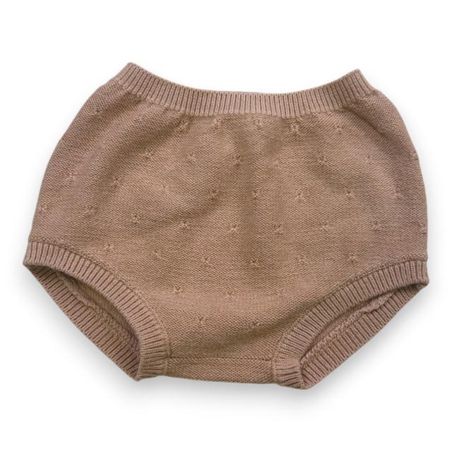 QUINCY MAE, Bloomer en tricot beige, 3/6 mois