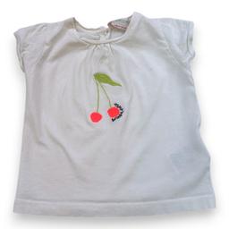 BONPOINT, T-shirt à manches courtes blanc motif cerise, 12 mois