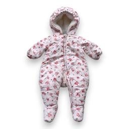 PETIT BATEAU, Combinaison pilote rose à fleurs, 6 mois