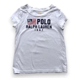 RALPH LAUREN, T-shirt blanc à manches courtes avec imprimé, 3 an