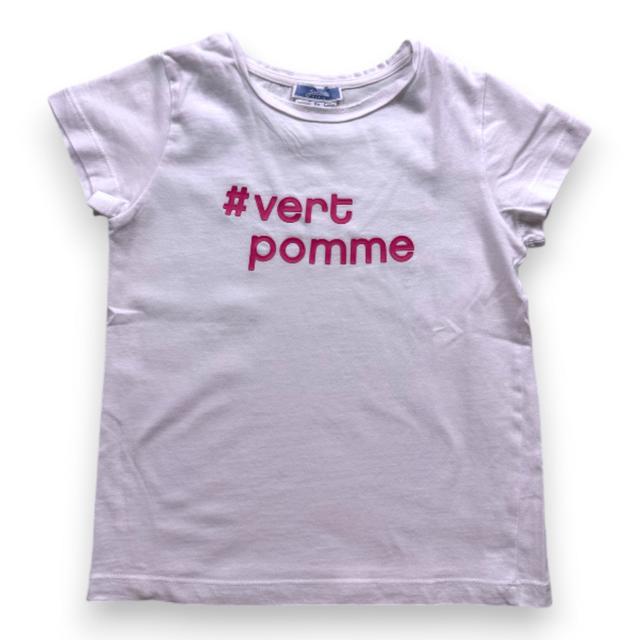 JACADI, T-SHIRT, BLANC, ROSE, 6 ANS