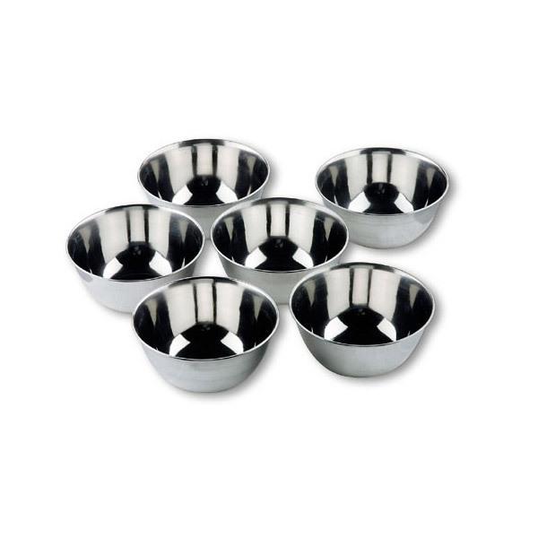 Lot de 6 petits bols en inox 12cm