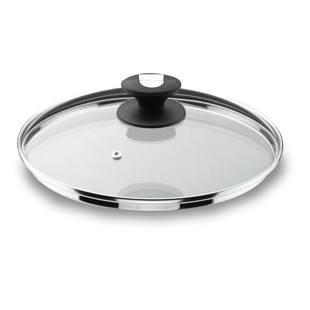 Couvercle en verre bord inox 18 cm