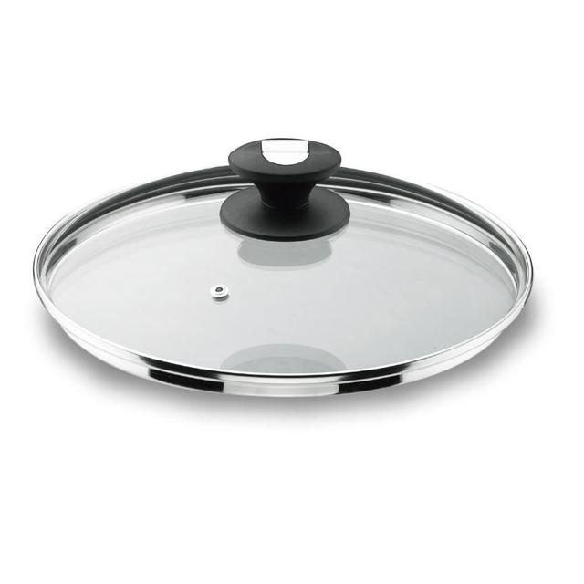 Couvercle en verre bord inox 22 cm