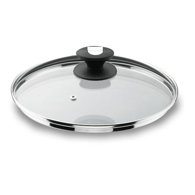 Couvercle en verre bord inox 26 cm