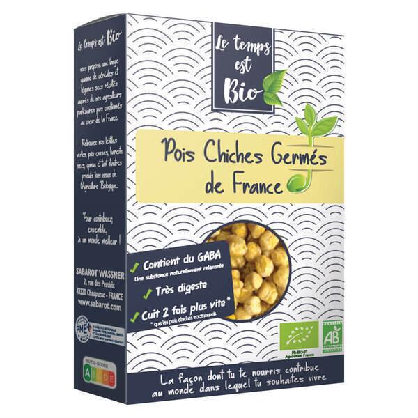 Pois chiches bio germés de France - étui 200g - Le Temps est bio